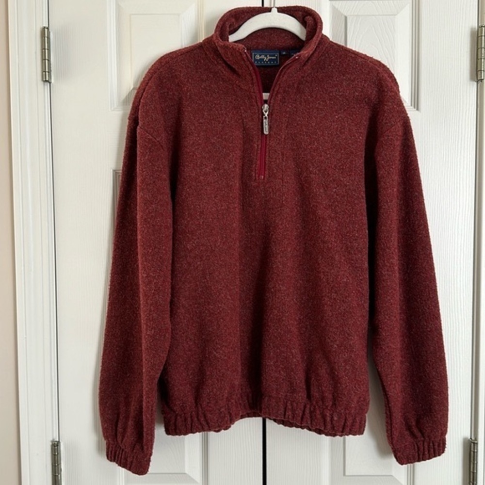 Bobby Jones Players Vintage Fuzzy Quarter Zip Pullover Maroon Size Medium